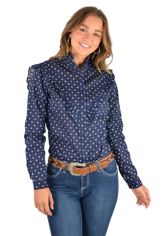 Wrangler ESTHER PRINT FRILL L/S SHIRT