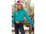 CRUEL GIRL'S SOLID TEAL SNAP WESTERN SHIRT