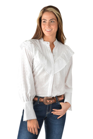 Pure Western Women's SAVANNAH RUFFLE LONG SLEEVE SHIRT