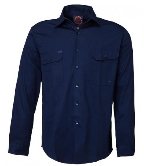 Rite Mate Open Front Long Sleeve Shirt Navy