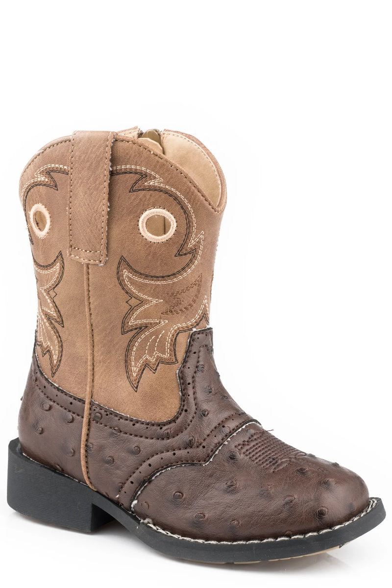 Roper Daniel (Tan/Dark Brown) - Toddler Cowboy Boots main image 0