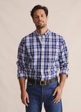 checkered indigo coloured shirt