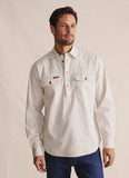 s kidman brockman half placket work shirt stone