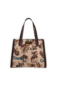 WRANGLER PRINTED COWBOY CANVAS TOTE BAG