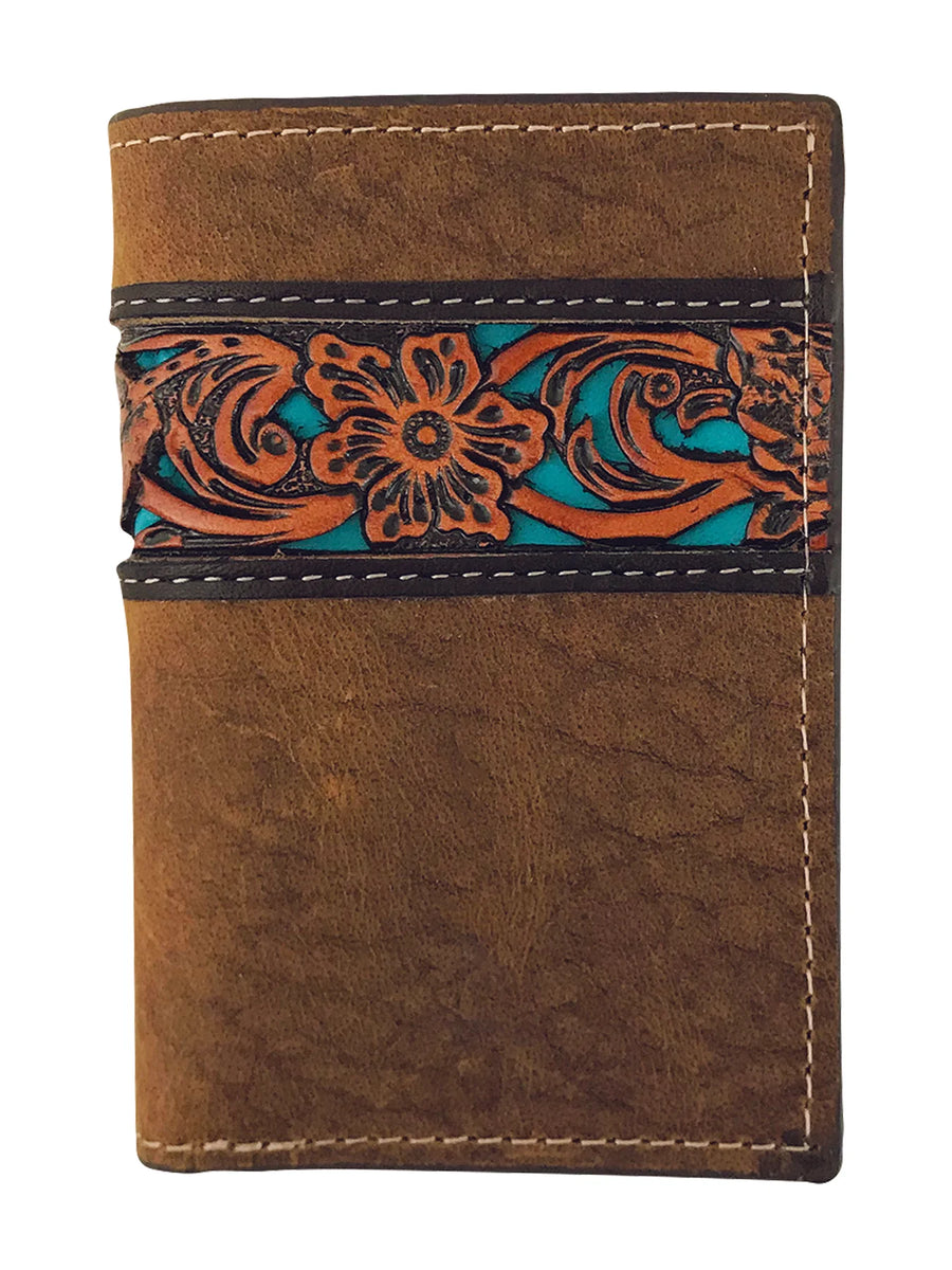 ROPER Tri-fold Wallet - Tooled Leather – Amberoak Rural