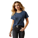 ARIAT WMSN BULL NIGHT SKY SS TEE VINTAGE NAVY