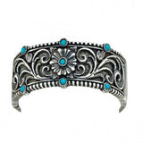 Montana Silversmiths Bracelet Turquoise Passion Flower Hinged Bangle Bracelet