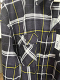 PILBARA MEN'S Open Front Flannelette Shirt Black-Grey-Yellow-White