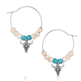 MONTANA IVORY SKIES BEADED HOOP EARRING