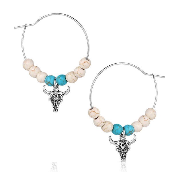 MONTANA IVORY SKIES BEADED HOOP EARRING