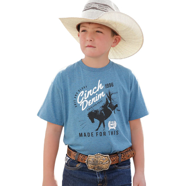 Cinch® Youth Boy's Light Blue "Made For This" Graphic