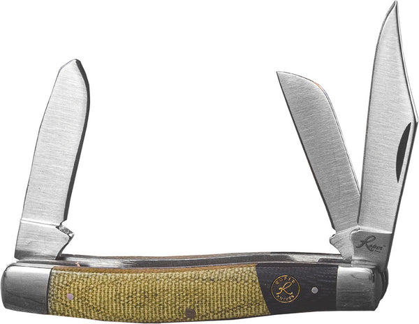 Roper Stockman 3 Blade Stockman 4' Micarta Handle (Carbon Steel Blades)