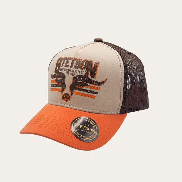 STETSON LONGHORN TRUCKER ORANGE