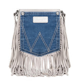 WRANGLER DENIM POCKET LEATHER FRINGE