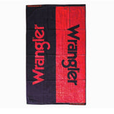 wrangler logo beach towel red