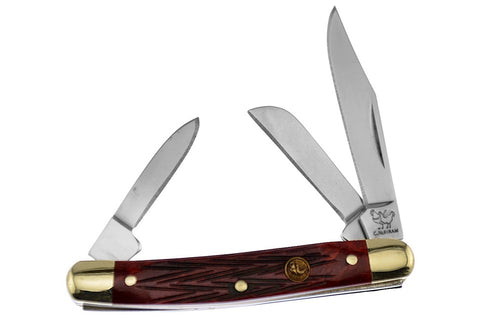 Hen & Rooster 3 Blade Stockman 4' Buffalo Horn Handle
