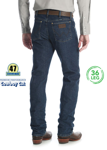 WRANGLER MENS PREMIUM PERFORMANCE COWBOY CUT CV REG FIT JEAN 36 LEG