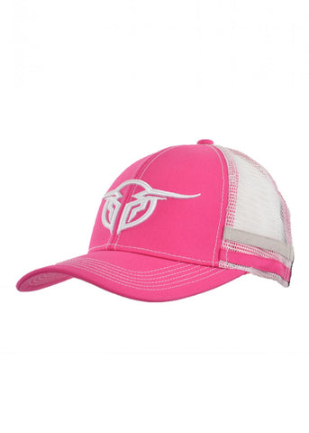 Bullzye Racing Stripes Pink and White Cap