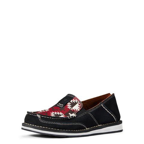Ariat Women’s Cruiser Black Suede Black/Red Aztec
