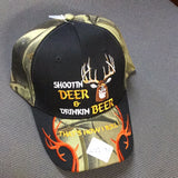 Shootin’ Deer Black Camo Hunt Cap