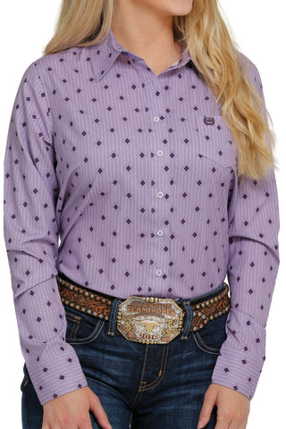 CINCH Women's ARENAFLEX Button-Down Western Shirt - Violet / Purple