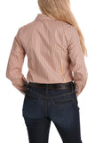 CINCH Women's Tencel Plum, Melon & White Striped Button-Down Shirt
