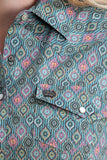 CINCH Women's AMBERLEY SNYDER Blue Medallion Print Snap Western Shirt