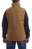 CINCH Men's Quilted Wax Coated Brown Canvas Vest