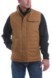 CINCH Men's Quilted Wax Coated Brown Canvas Vest