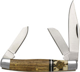 Roper Stockman 3 Blade Carbon Steel Blades Wood Handle 4"