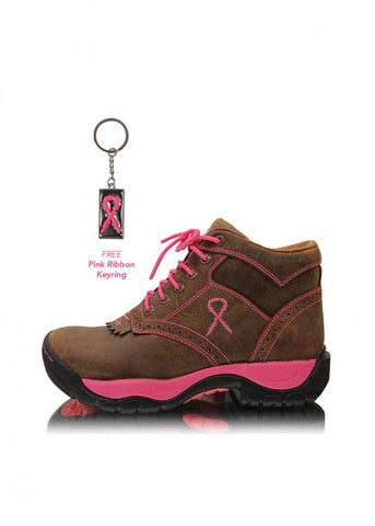 Twisted X Women's Pink Ribbon All Round Lace Up